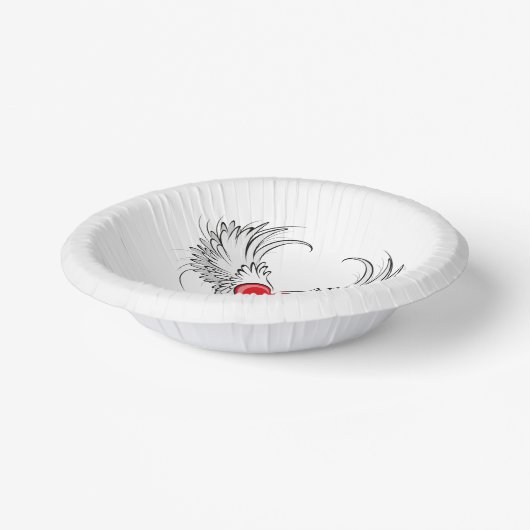 Rode engel hart met vleugels papieren kommen (Gebogen)