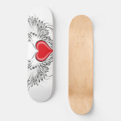 Rode Engel Hart met vleugels Persoonlijk Skateboard (Voorkant)