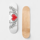 Rode Engel Hart met vleugels Persoonlijk Skateboard (Voorkant)