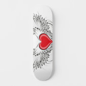 Rode Engel Hart met vleugels Persoonlijk Skateboard (Voorkant)
