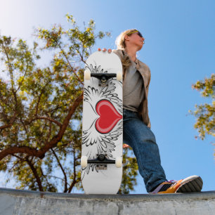 Rode Engel Hart met vleugels Persoonlijk Skateboard