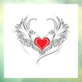 Rode Engel Hart met vleugels Raamsticker (Vel 3)