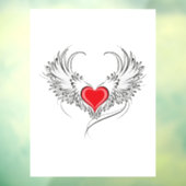 Rode Engel Hart met vleugels Raamsticker (Vel 3)