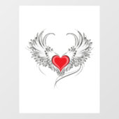 Rode Engel Hart met vleugels Raamsticker (Vel)