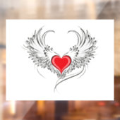 Rode Engel Hart met vleugels Raamsticker (Vel 2)