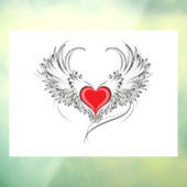 Rode Engel Hart met vleugels Raamsticker (Vel 3)