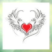 Rode engel hart met vleugels raamsticker (Vel 3)