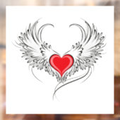 Rode engel hart met vleugels raamsticker (Vel 2)