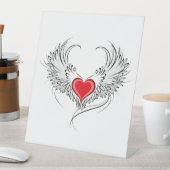 Rode Engel Hart met vleugels Reclamebord Met Voetstuk (Insitu)