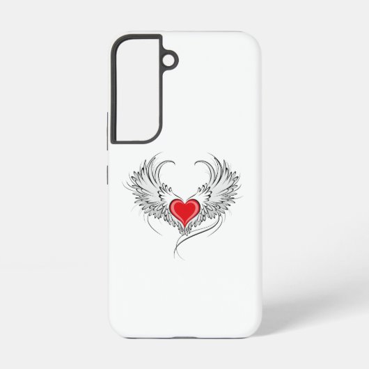 Rode Engel Hart met vleugels Samsung Galaxy Hoesje (Achterkant)