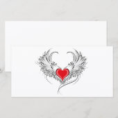 Rode engel hart met vleugels save the date (Voorkant / Achterkant)