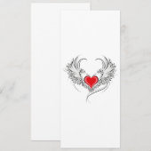 Rode Engel Hart met vleugels Save The Date (Voorkant / Achterkant)