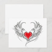 Rode engel hart met vleugels save the date (Voorkant / Achterkant)