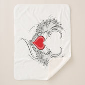 Rode Engel Hart met vleugels Sherpa Deken (Voorkant)