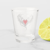 Rode Engel Hart met vleugels Shot Glas (Achterkant)