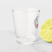 Rode Engel Hart met vleugels Shot Glas (Links)