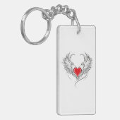Rode Engel Hart met vleugels Sleutelhanger (Voorkant Links)