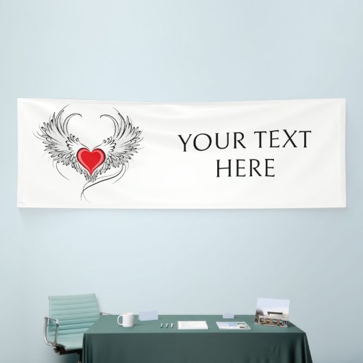 Rode Engel Hart met vleugels Spandoek (Beurs)