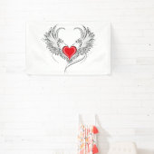 Rode Engel Hart met vleugels Spandoek (Insitu)