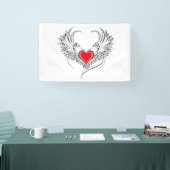 Rode Engel Hart met vleugels Spandoek (Beurs)