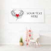 Rode Engel Hart met vleugels Spandoek (Insitu)