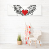 Rode Engel Hart met vleugels Spandoek (Insitu)
