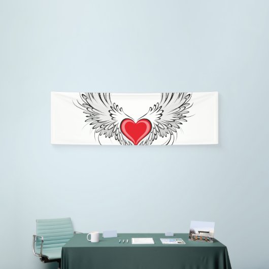 Rode Engel Hart met vleugels Spandoek (Beurs)