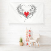 Rode Engel Hart met vleugels Spandoek (Insitu)