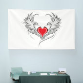 Rode Engel Hart met vleugels Spandoek (Beurs)