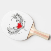 Rode Engel Hart met vleugels Tafeltennisbatje (Zijkant)