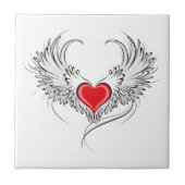 Rode Engel Hart met vleugels Tegeltje (Voorkant)