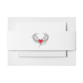 Rode Engel Hart met vleugels Uitnodigingen Wikkel (Voorkant Voorbeeld)