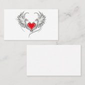 Rode Engel Hart met vleugels Visitekaartje (Voorkant / Achterkant)