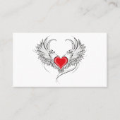 Rode Engel Hart met vleugels Visitekaartje (Voorkant)