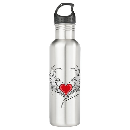 Rode Engel Hart met vleugels Waterfles (Voorkant)