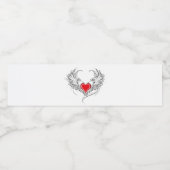 Rode Engel Hart met vleugels Waterfles Etiket (Enkel label)