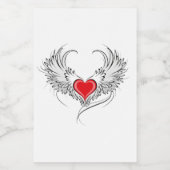 Rode engel hart met vleugels wijn etiket (Enkel label)