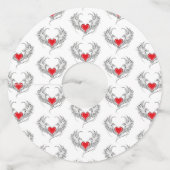 Rode Engel Hart met vleugels Wijnglaslabel (Achterkant)