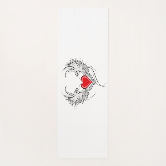 Rode Engel Hart met vleugels Yogamat (Achterkant)