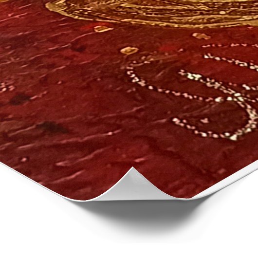 rode engelbloemen poster (Hoek)