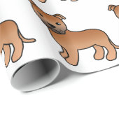 Rode Engelse Staffie Mopshond Tekening Patroon Cadeaupapier (Rol Hoek)