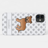 Rode Engelse Staffie Schattige Cartoon Hond & Naam Case-Mate iPhone Case (Achterkant (horizontaal))