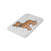 Rode Engelse Staffie Schattige Cartoon Hond & Poot Badmat (Gekanteld)