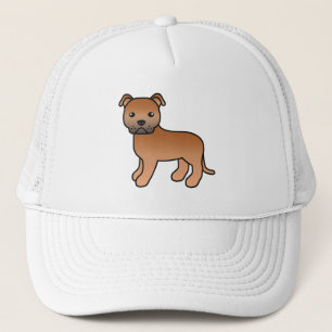 Rode Engelse Staffordshire Bull Terrier Hond Trucker Pet