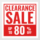 Rode enorme opruiming winkelraamsticker raamsticker (Vel)