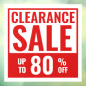 Rode enorme opruiming winkelraamsticker raamsticker (Vel 3)