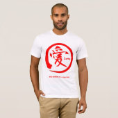 Rode ensorcirkel | Japans kanji-symbool voor liefd T-shirt (Voorkant volledig)