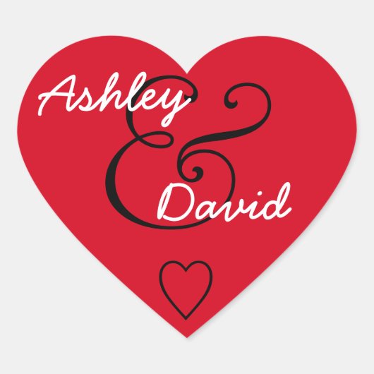 Rode envelop Seal Bruiloft V2 Hart Sticker (Voorkant)