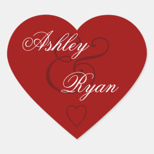 Rode envelop voor zegelbruiloft hart sticker