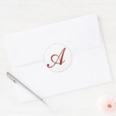 Rode Envelopverbinding met Monogram Ronde Sticker (Envelop)